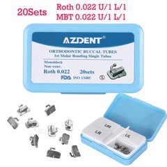 80Pcs AZDENT Dental Ortho Monoblock Buccal Tubes 1st Molar MBT/Roth 0.022
