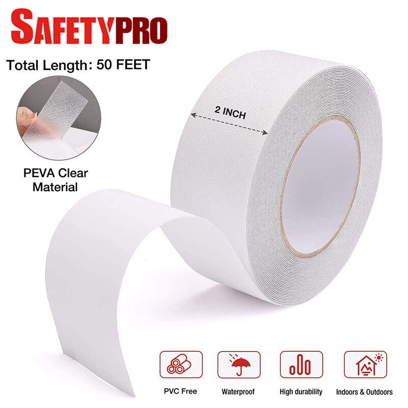 SafetyPro 2in X 50ft Strong Clear Anti Slip Tape Transparent Non-Slip Grip Tapes