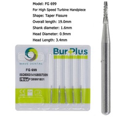 Wave Dental Carbide Burs High Speed Friction Crip FG 169L 699 701L Taper Fissure
