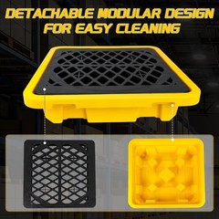Drum Spill Containment Pallet with Drain – Leakproof Storage Platform, 2200lbs C