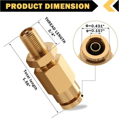 Cheemuii 4 PCS 1/4″ Inflation Schrader Valve with Push to Connect for 1/4″ OD Ai