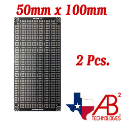 2 Pcs Black PCB Proto / Perf Boards Double Sided 50mm x 100mm (Panel of 2)