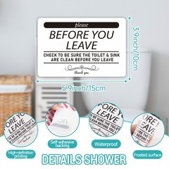 Help Keep Toilet Sink Clean, Clean Up Before You Leave Bathroom Rules Sign St…