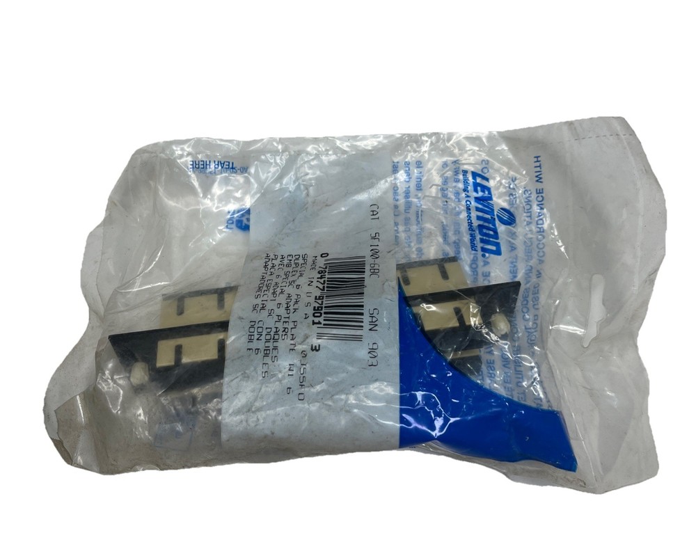 Leviton 5F100-6BC Duplex Opt-X SDX Precision Molded Fiber Optic Adapter Plate