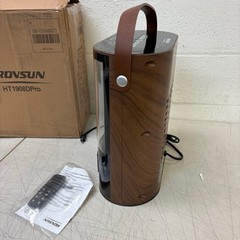 ROVSUN 1500W Electric Fireplace Heater with Remote & Timer, Brown, 120V