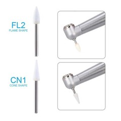 Dental White Stone High Speed Polishing Burs FG Cone/Flame/Round Aluminum Oxide