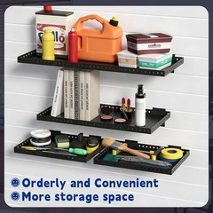 Heavy Duty Slatwall Shelf 24x12Inch, Steel Slatwall Accessories Storage Rack for
