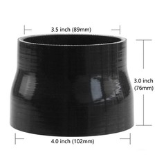 Straight Coupler Silicone Hose ID 3.5″ to 4.0″ (89mm to 102mm) 4-Ply with T-B…
