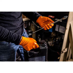 X-Large Orange 6 Mil Thick 100% Nitrile Disposable Work Gloves with Textured Gri