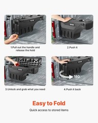 Truck Bed Box 2015-2021 Ford F-150 6.6 Gal Lockable ABS Drivers Side Left
