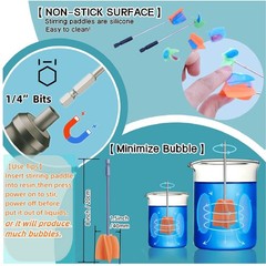 4Pack Silicone Epoxy Resin Mixer Paddles Reusable Paint Stirrer Drill Attachment