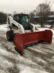 8′ Bobcat Snow Pusher Box Skid steer Commercial Rubber Blade CAT Case Protech IL