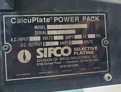 Sifco CalcuPlate II Selective Plating Computer Power Pack CP30-25-115-1