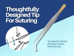Corn Suturing Tweezers Curved ARTMAN
