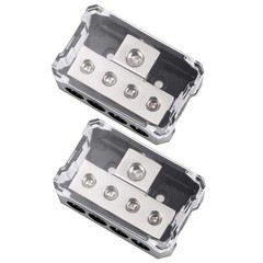 VonSom 4 Way Power Distribution Block, 1x 0/2/4 AWG Gauge in / 4X 4/8/10 Gaug…