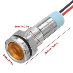 5X Car Boat Indicator Light 12V 6mm LED Pilot Dash Dashboard Panel Warning Lamp