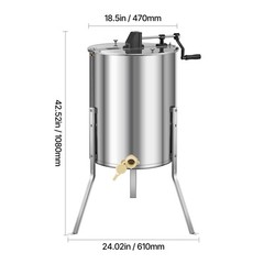 Manual Honey Extractor 4/8 Frame Beekeeping Honeycomb Spinner Stainless Steel