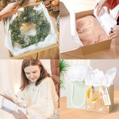 500 Sheets 14″x20″ 20″x 30″ White Wrapping Tissue Paper Bulk for Gift Bags White