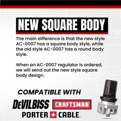 Craftsman AC-0007 Compressor 4-Port Regulator with Tank and Line Pressure Ports