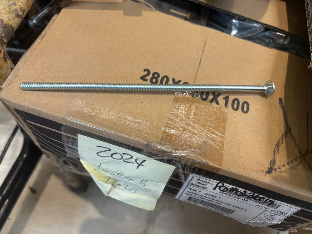 1/4-20 Zinc Plated Steel Carriage Bolts, Grade A, Available in 8″ long