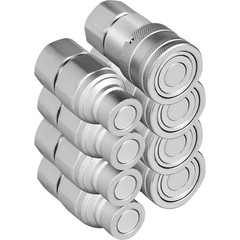 VEVOR 4 Sets 1/2″ Flat Face Hydraulic Coupler Quick Connect Skid Steer Bobcat