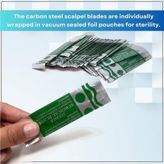 Box of 100 Sterile Surgical Blades #10 – Individually Foil Wrapped, Carbon Steel