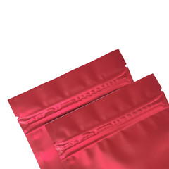 100 Resealable Matte Red Metallic Foil Stand-Up Food Grade Pouches Package Bags