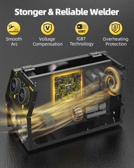 HZXVOGEN MIG Welder for Alu/Iron/Steel, 205A 5in1 110V 220V MIG Welding Machine