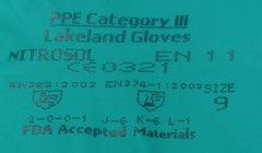 Lot of 6 Pair Lakeland Industrial Chemical Resistant Nitrosol Gloves Size 9