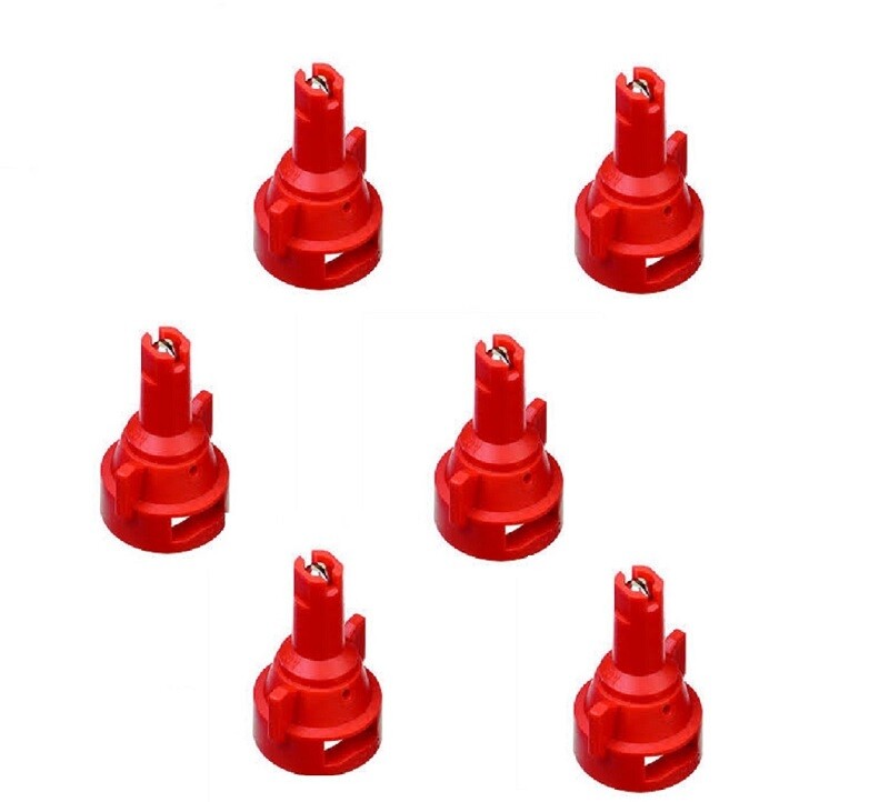 Pack of 6 – TeeJet Air Induction Flat Spray Tips Red 110° Polymer Visiflo