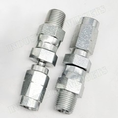 (2) Parker Field Attachable Fittings for HLB Hose 1/8″ NPT Male Swivel 213BU-2-2