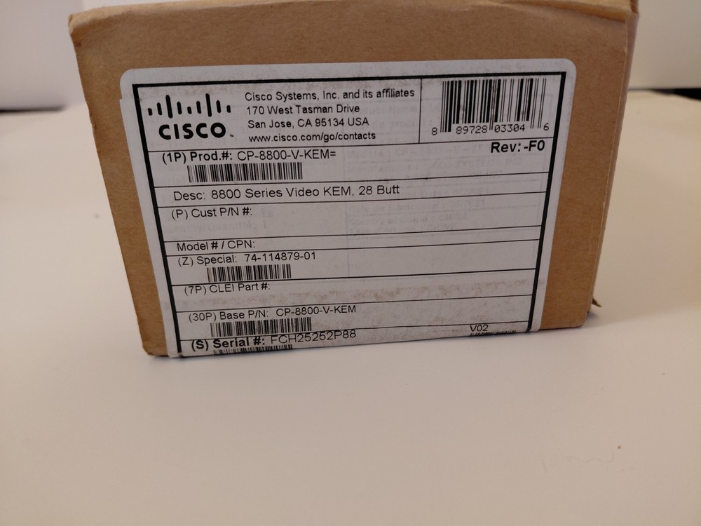 Cisco CP-8800-V-KEM Video Key Expansion Module with 28 Button