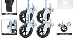 8 Inch Swivel Caster Wheels Dual Lock Plate Mount Heavy Duty 1100lbs Each 4 Pack