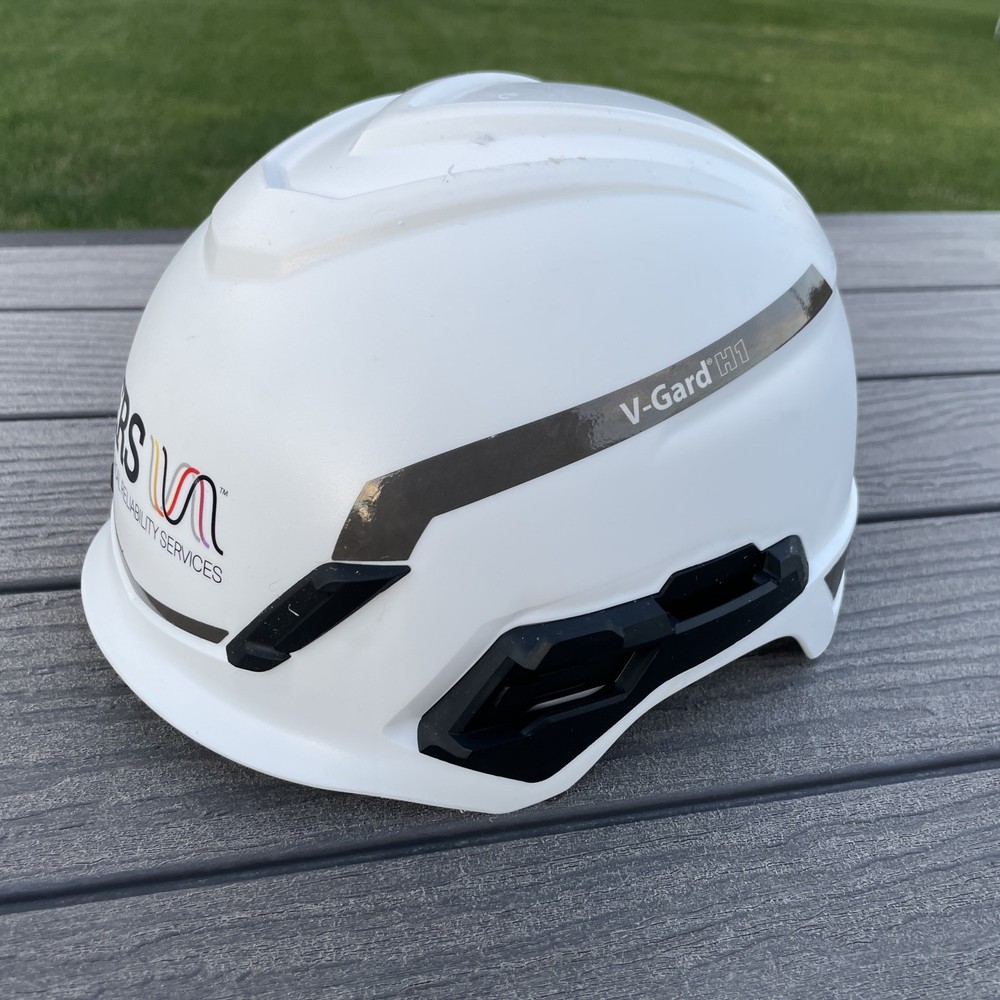 MSA V-Gard H1 Nonvent Safety Helmet Trivent Fas-Trac III Pivot White