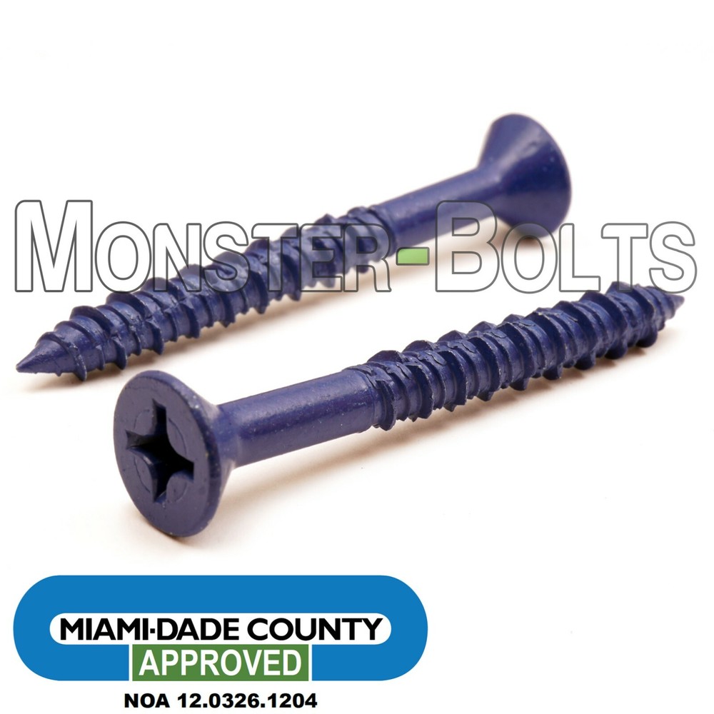 1/4″ TapKing Phillips Flat Head Concrete Screws, Miami-Dade Approved Ruspert