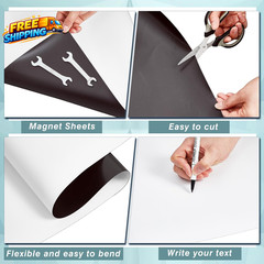 Blank White Surface Magnet Sheets 24 Inch X 10 Feet 30 Mil Magnetic Roll