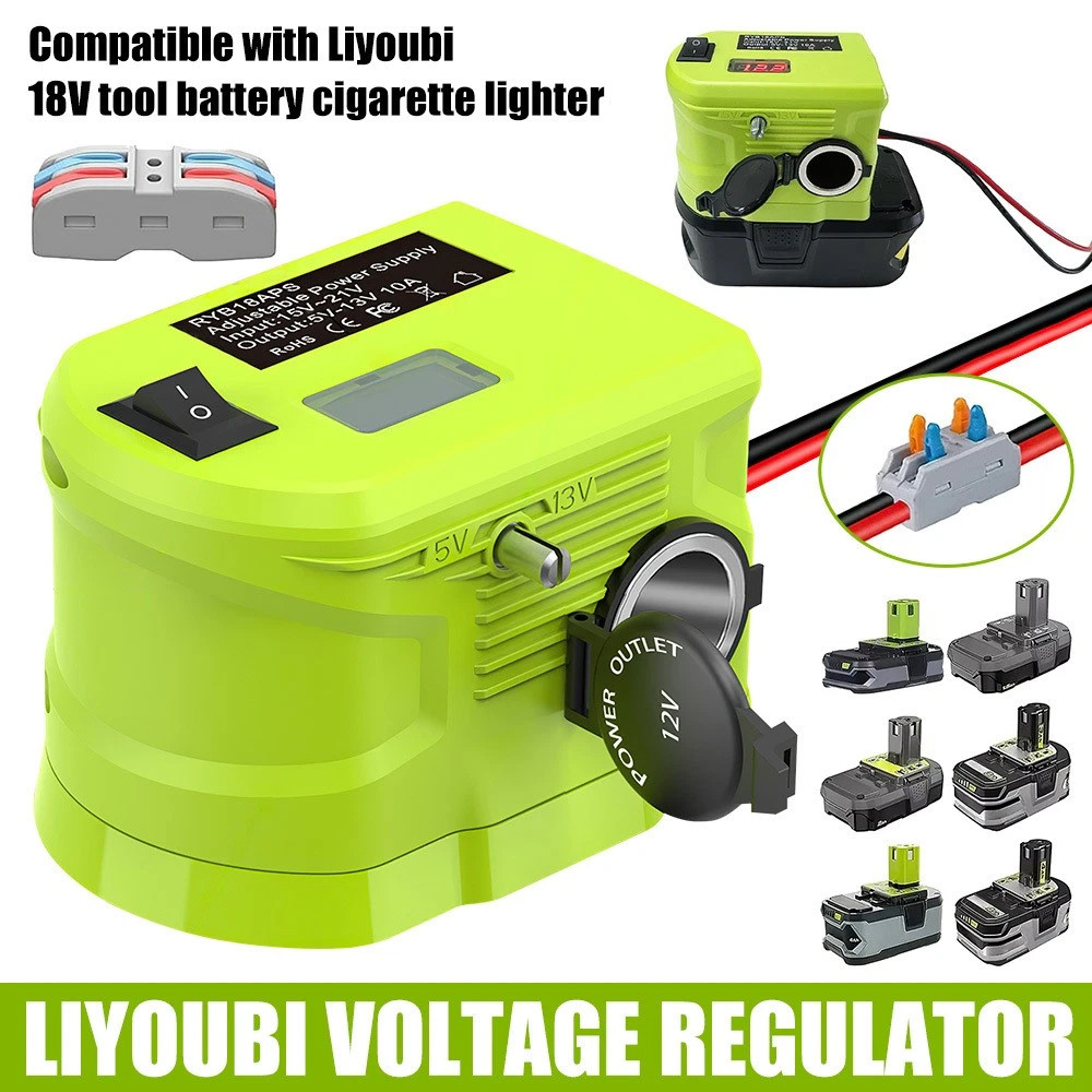 DC 18V-12V Step Down Converter Adapter Cigarette Lighter for Ryobi 18V BatteryOY