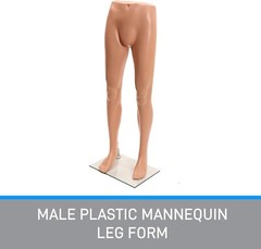 Male Plastic Mannequin Leg Form 46″ High Base Flesh Tone Man Legs Pants Shorts