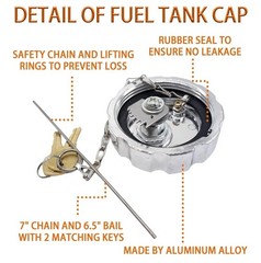 2Pcs 20770691 3″ Locking Fuel Cap, Truck Fuel Tank Cap Fit For Volvo VN & VNL…