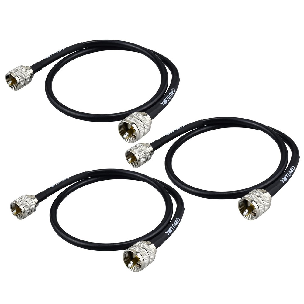 RG8x Jumper Cable 2 ft 3-Pack, CB Coax Cable UHF PL259 Male to Male… Fast Ship