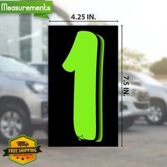 Versa-Tags 36 Number One 1 Pricing Stickers 7.5-Inch Green Black Windshield