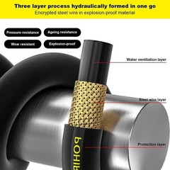 POHIR Pressure Washer Hose – 5 FT Whip with 3/8” Quick 5FT, Black