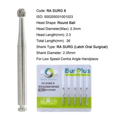 Wave Dental Burs Surgical Latch RA SURG 2 4 5 6 8 Round Carbide Burr Slow Speed