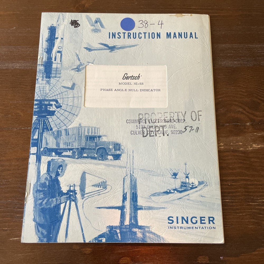 Gertsch (Singer) Mode NI-5R Phase Angle Null Indicator Instruction Manual