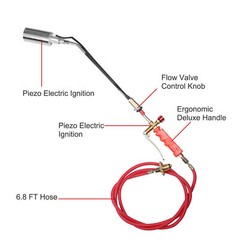 Portable Propane Torch Weed Burner Ice Snow Melter Outdoor Flame Thrower w/ Hose