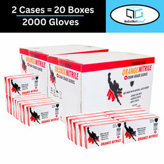 5 Mil Full Latex Powder Free Orange Nitrile Disposable Gloves 2000 Pcs, Small