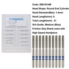 20 Types Zirconia Dental Diamond Burs FG Friction Grip for High Speed Handpiece