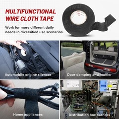 Wire Tape 1 Inch 50 FT High Temp Wiring Loom SelfAdhesive Felt Cloth Electric…