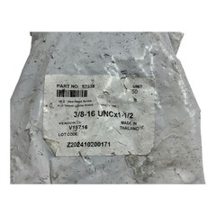 50 Count 3/8 16 UNC X 1 1/2 Hex Head Screws Bolts Made in Thailand
