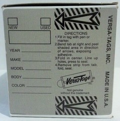 Gray Genuine Versa-Tags Key Tags, Self-Protecting (250 Tags 3*3 inches,